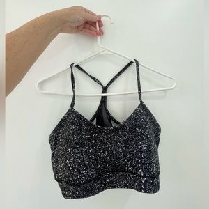 Lululemon Power Y Sports Bra Black Speckled